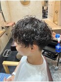 波巻きパーマ
