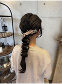 編みおろしドレスヘア 結婚式 お呼ばれ 二次会成人式卒業式