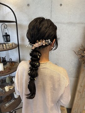 アチーブ ヘア デザイン(achieve hair design) 編みおろしドレスヘア 結婚式 お呼ばれ 二次会成人式卒業式