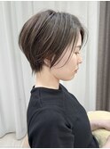 ショートボブ髪型30代40代50代前髪あり前髪なし面長丸顔【荒牧】