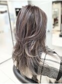 30代40代50代60代ウルフレイヤーロング白髪ぼかしハイライト
