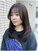 小顔カット/レイヤーカット/グレージュカラー/ショコラブラウン