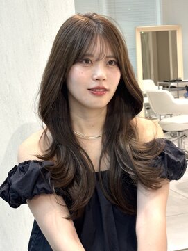 ザックギンザ(ZACC ginza) レイヤーカット/くびれヘア/オリーブベージュ/シースルー前髪