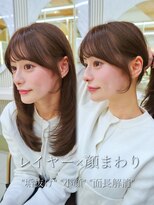 ミリバイアフロート(MIRI by AFLOAT)&nbsp;【島田佑】ミディアムレイヤーカットグレージュ顔周りカット