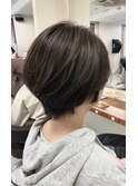 大人ハイライトカラー/細めハイライト/ショートボブ