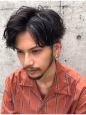 フェザーマッシュツイストパーマかき上げソフトツーブロック