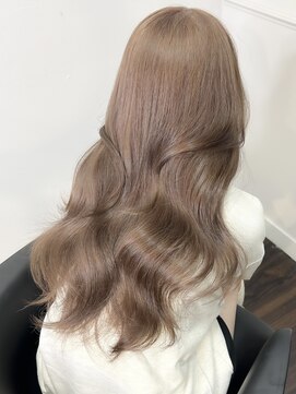 シェノン 心斎橋(CHAINON) 黒髪グレーベージュレイヤーロングアッシュカラー前髪パーマ