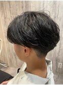 メンズカット 毛流れニュアンスパーマ ツーブロックフェード