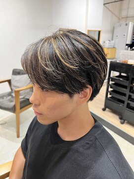 ビューブルー 亀戸錦糸町(VIEW BLUE) メンズカットハイライトダブルカラーセンターパート