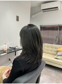 外ハネ 美髪 オリーブカラー