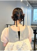 20代30代◎大人可愛いヘアセット×タイト×ツインリボンアレンジ