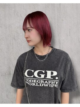 シエスタ(SIESTA) ダブルカラー　ワインレッド