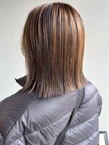 ナカオコアフュール(NAKAO COIFFURE)&nbsp;ハイライト ブリーチカラー ハイトーンベージュ ミディアム 