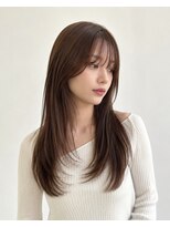 ヘアデザイン アンジェロカフェ(Hair Design Angelo cafe) ロングヘアレイヤーカットチェスナットブラウン【20代30代40代】