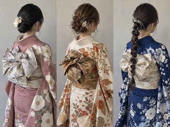 グースカ(guusca)の写真/[花火大会☆浴衣着付け＆ヘアセット￥6500円]池袋駅近☆早朝受付OK◎綺麗な着付を♪