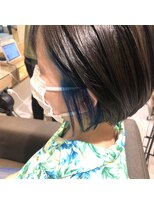 ルディー バイ ヘアーポケット(rudii by HAIR POCKET)&nbsp;ショートボブ★インナーカラー★ブルー