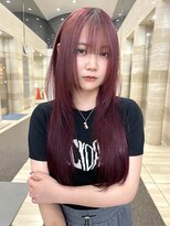 リト(riTo)&nbsp;10代20代/レイヤー カシスレッド/ロング韓国ハッシュカット