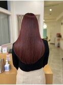 【ミレス阿久津】バーガンディカラー 艶ロング