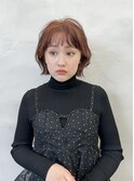 ボブ/ボブパーマ/オレンジカラー/小顔カット/20代30代