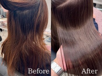クム(kumu)の写真/《髪質改善×美髪ストレート》SNSで注目の技術＊手触りやわらかいナチュラルな縮毛矯正で素髪へと導く―