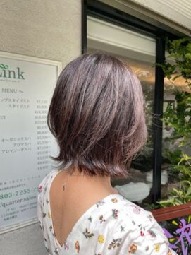 リンク(Link) ピンクブラウンミニボブ