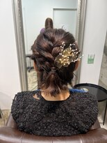 ヘアーラボ ハチ(HAIR LABO HACHI)&nbsp;ボブ編みこみハーフアップ