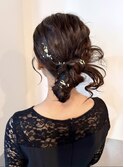 20代30代お呼ばれパーティーヘア金箔アレンジ