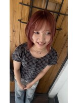 ヘアサロンラルガ 下曽根店(Hair salon Raruga)&nbsp;レイヤーカット/バレイヤージュ/ダブルカラー/ブリーチ/オレンジ