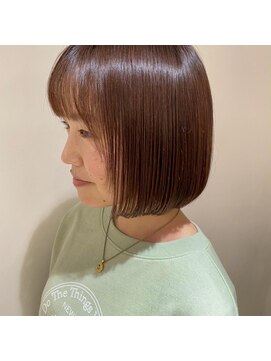 ネオヘアー 曳舟店(NEO Hair) ぱつっとぼぶ×ピンクブラウン(吉田)