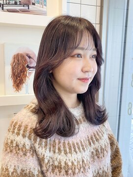 エイトヘアー(8 HAIR) くびれミディアム×グレープバーガンディ