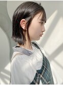 【なかじま ひびき】黒髪外ハネワンレンボブ