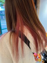 マーブルヘアー(Marble hair) ピンクインナーカラーとグレージュ