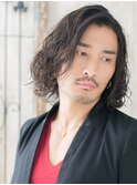 大人ワイルドで黒髪ソバージュミディアムスタイルk札幌月寒