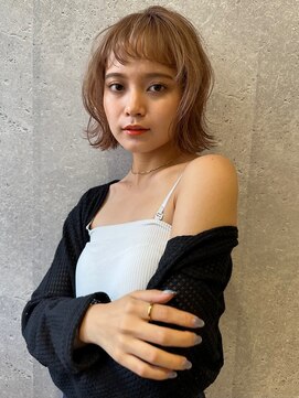 アース 三軒茶屋店(HAIR&MAKE EARTH) 三軒茶屋_レディース_ミディアム_コテ巻き_ブリーチ_パーマ_小顔