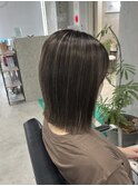 グレージュハイライト/切りっぱなし/シルキーベージュ/船橋