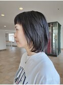 ワイドバングのボブ/ショートカット/ショートヘア/30代/40代