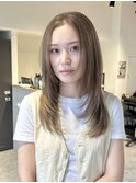 レイヤーカット/顔周りレイヤー/ベージュ/髪質改善