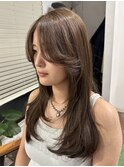 顔周りレイヤー/韓国風レイヤー/セミロング