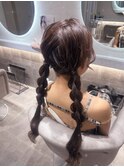 ツイン編みおろし