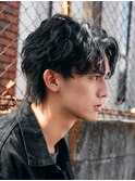 新橋シャドウパーマルーズパーマ波巻きスパイラルパーマ眉毛　　