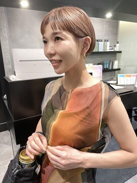 ケンジ 横浜(KENJE) ショートカット/オレンジベージュ/ダブルカラー/マッシュ