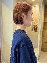 ヘアー アイス ルーチェ(HAIR ICI LUCE) ブリーチなしダブルカラーオレンジミニボブ/落合