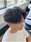 アップバング×王道ツイストスパイラルパーマ