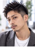 【2ブロック×無造作アップバングショート】