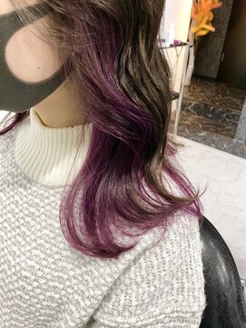 ザ アクネ 岡崎竜美丘店(THE ACNE) ♪インナーカラー＿ケアブリーチ＿ダブルカラー＿バイオレット