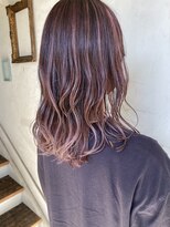 ラボヌールヘアー オリビエ 北千住店(La Bonheur hair Olivier) ピンクバイオレット×ハイライトバレイヤージュ【北千住美容室】