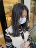 人気 カット +カラー + 2stepミネラルウォーターパック ￥14000