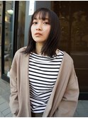 大人可愛いナチュラルブラウン外はねミディアムダークカラー
