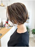【KEITA】お客様スタイル～ショートボブ～白髪ぼかしハイライト