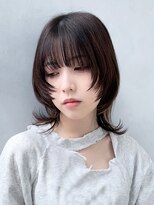 アイティー バイ アルバム 中野店(IT by ALBUM)&nbsp;エッジウルフスタイル_マチルダボブピンクベージュ_9317